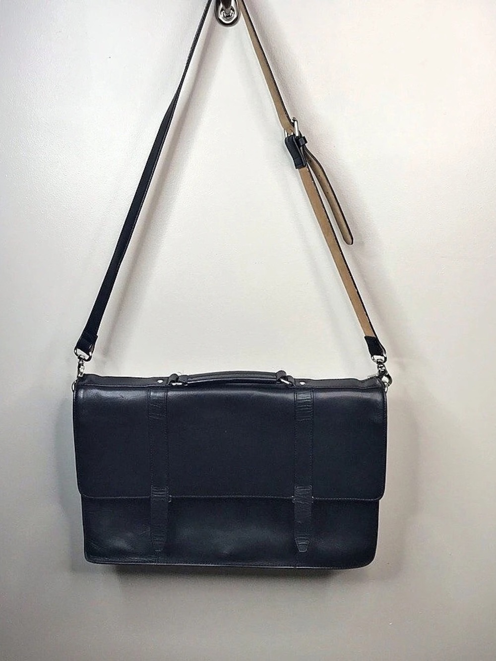 Cole Haan Damon Messenger Bag Black & Blue Laptop Bag